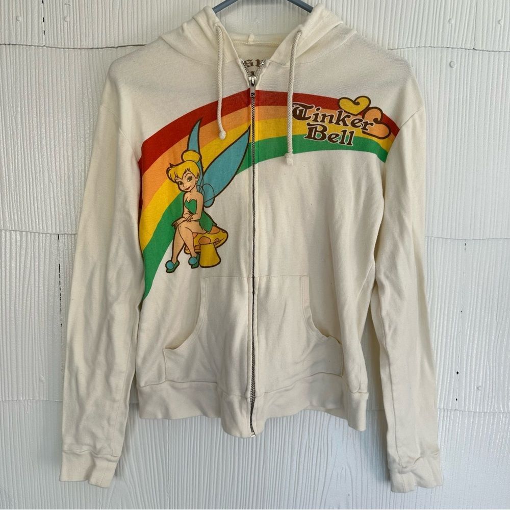 Disney Couture Tinker Bell Cotton Zip Up Sweatshirt Women’s Small Vintage Y2K